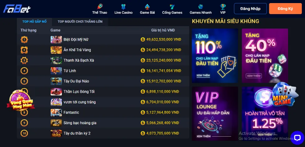 Đa Dạng Trò Chơi Casino 0k9